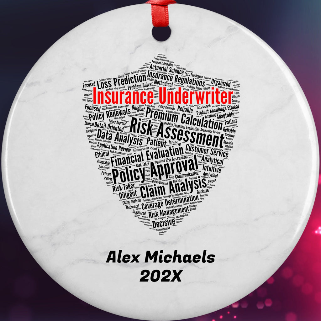Insurance Underwriter Personalized Christmas Ornament