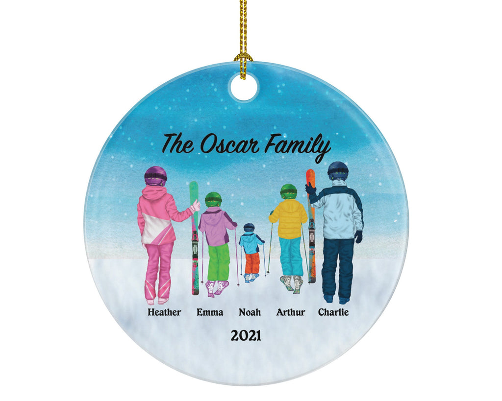 Skiing Christmas Ornaments Downhill Skier, Ski Trip Vacation for Family, Winter Sports Ornament Personalized Gift Sports Hobby Occupation