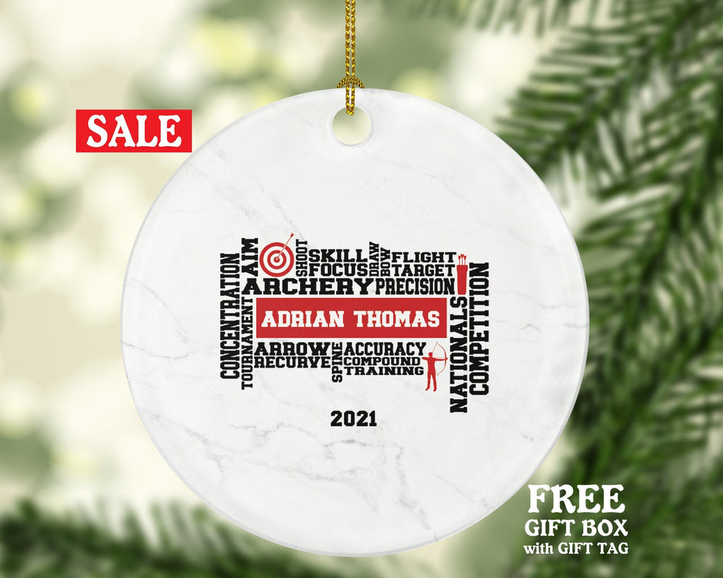 Archery Christmas Ornament Personalized - Gift for Archer