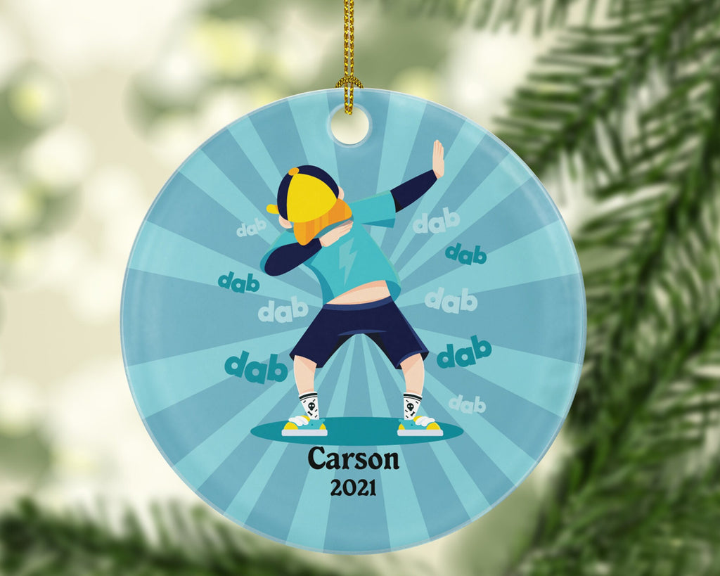 Dabbing Boy Personalized Christmas Ornament / Dabbing Boy Personalized Christmas Ornament / Dance Boy / Dabbing Ornament / Dab Ornament