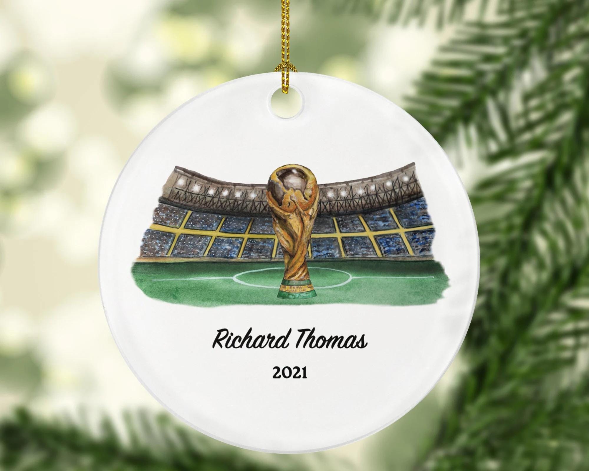 Playing Soccer Field Christmas Ornament - Goal Keeper Saver Coach Team Player Champion Gamer Sports Match Senior Custom Ball Kick