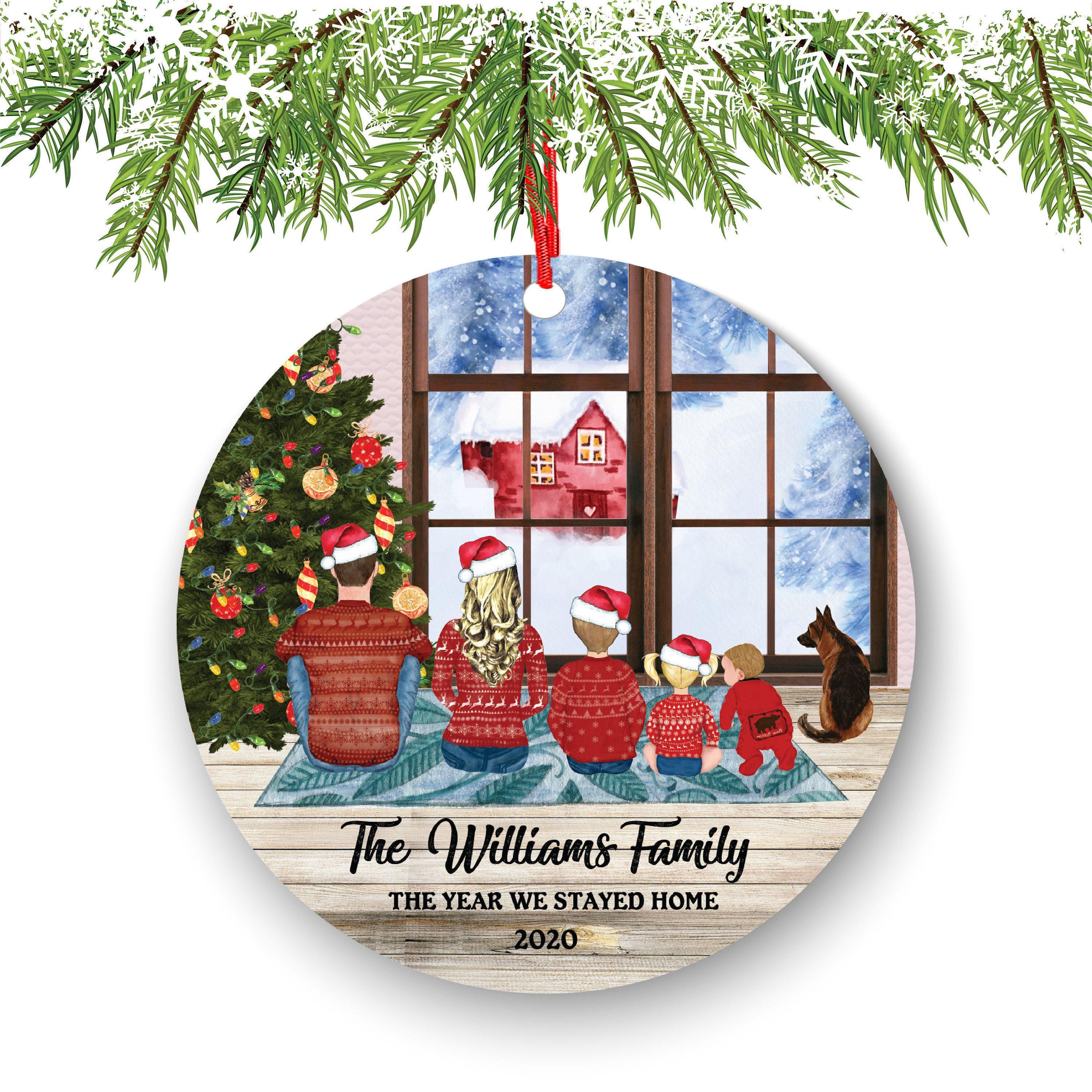 Custom Family Christmas Ornament - Includes Kids, Parents & Pets