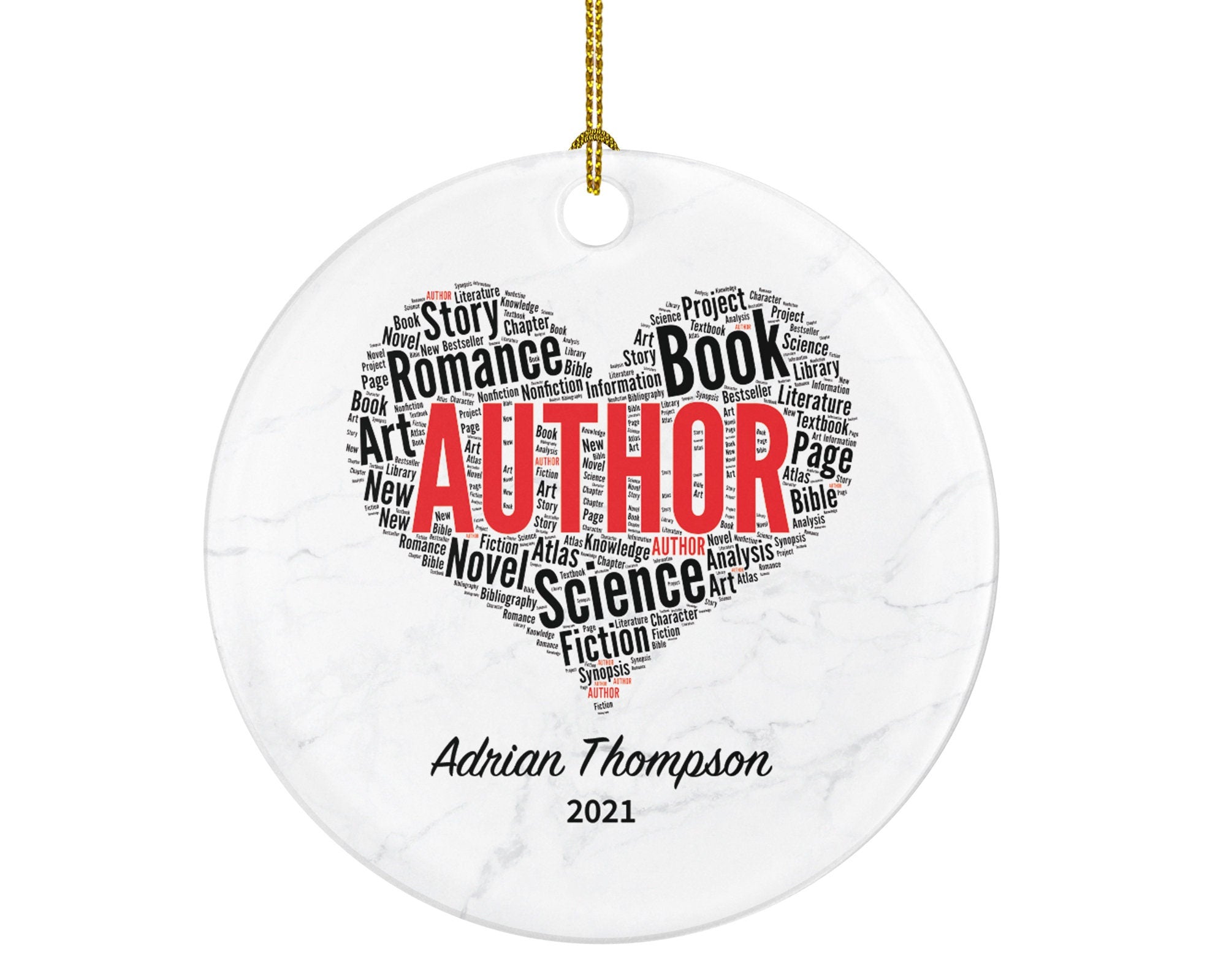 Author Christmas Ornament Personalized - Custom Name Gift