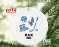 Personalized Hockey Ornament for your Hockey Player - Hockey Player Team Gift with Name and Year