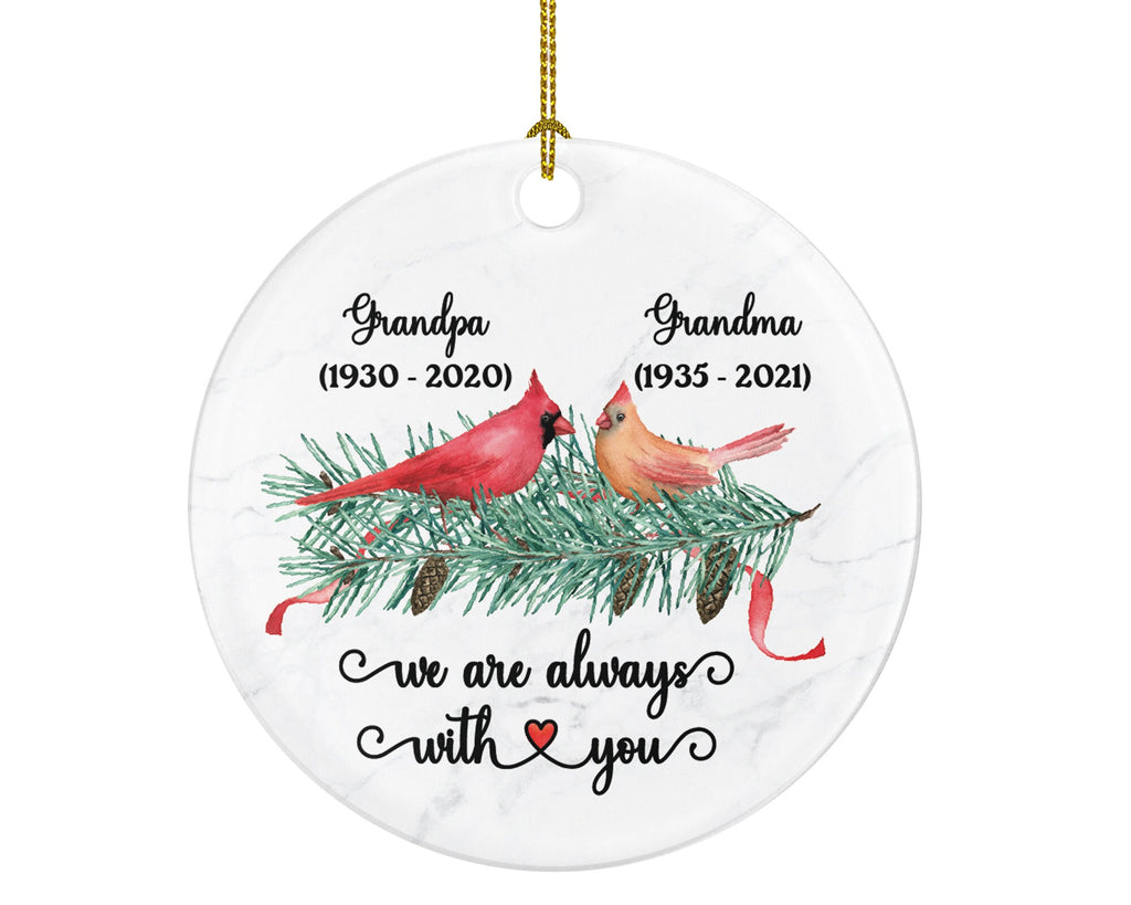 Memorial Ornament, Floating Christmas In Memory of a Remembrance Gift We are Always with You Personalized Couple, Custom Grandparent