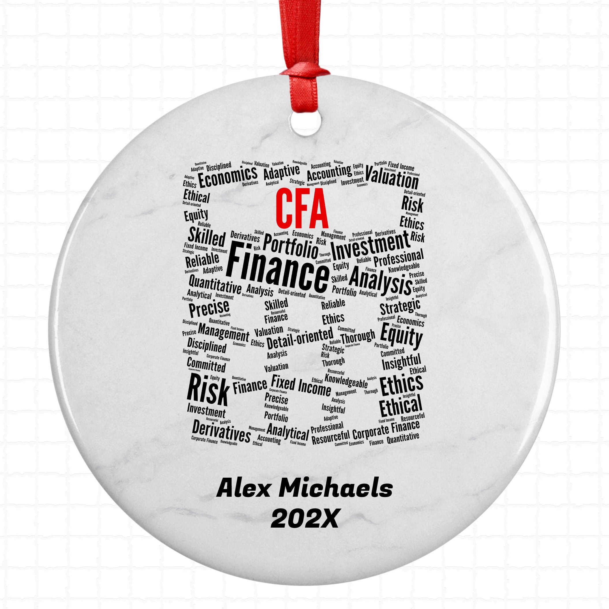 Chartered Financial Analyst CFA Personalized Christmas Ornament