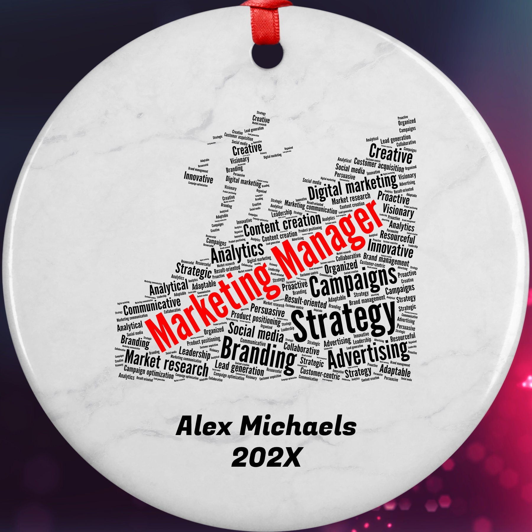Marketing Manager Personalized Christmas Ornament