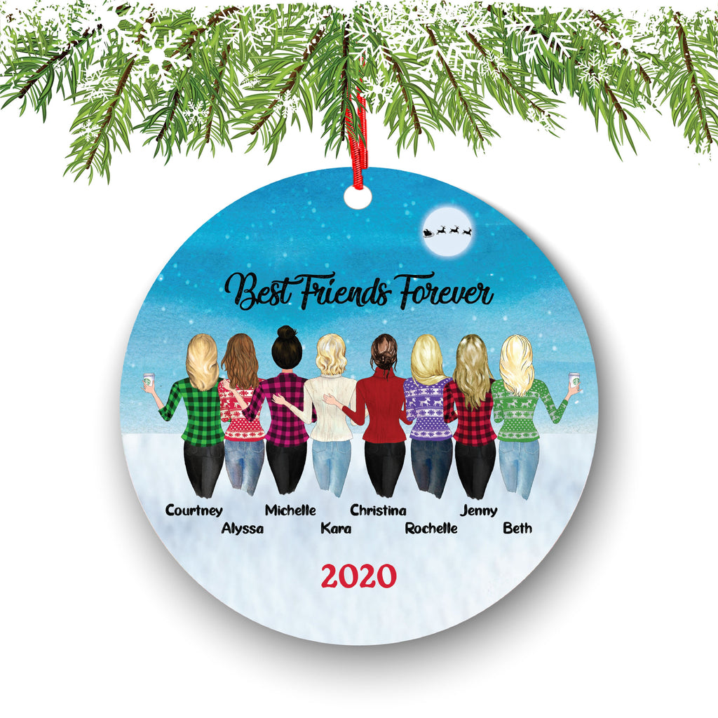Soul Sisters for 5 6 7 8 Best Friends Christmas Ornament for Sisters, Personalized Ornament, BFF Gift, Personalized Friend Ornament, Besties