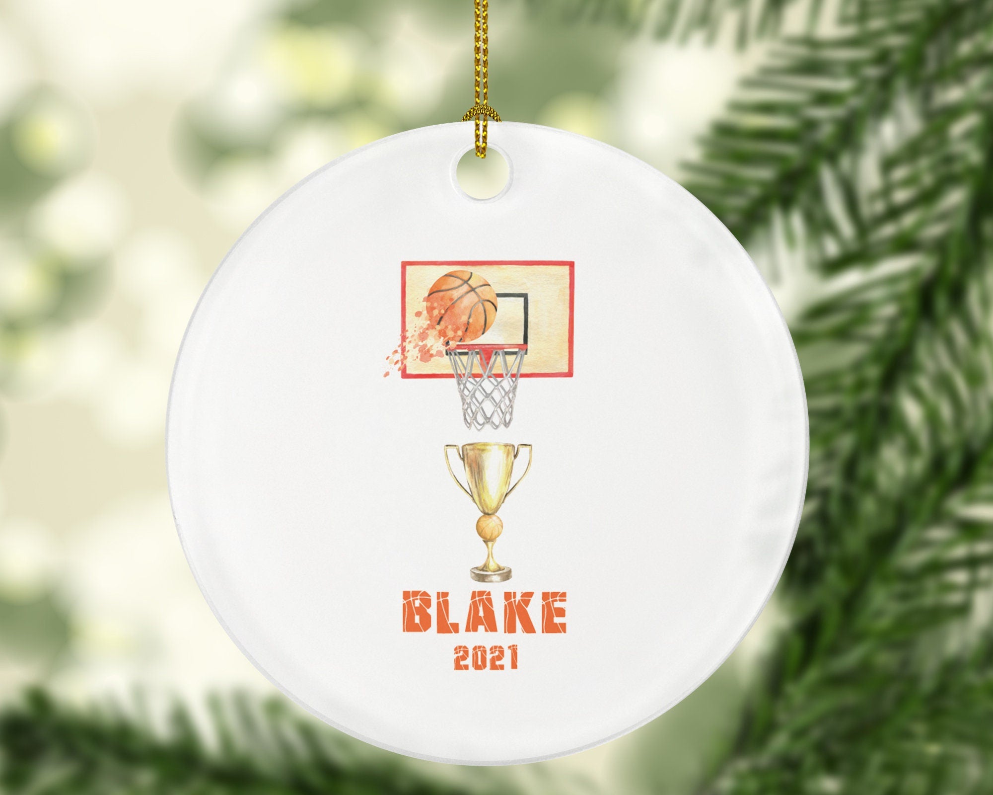 Basketball Team Player Christmas Ornament Personalized - Custom Gift for Basketball Team Player Gamer Sports Hobby Occupation Decorations