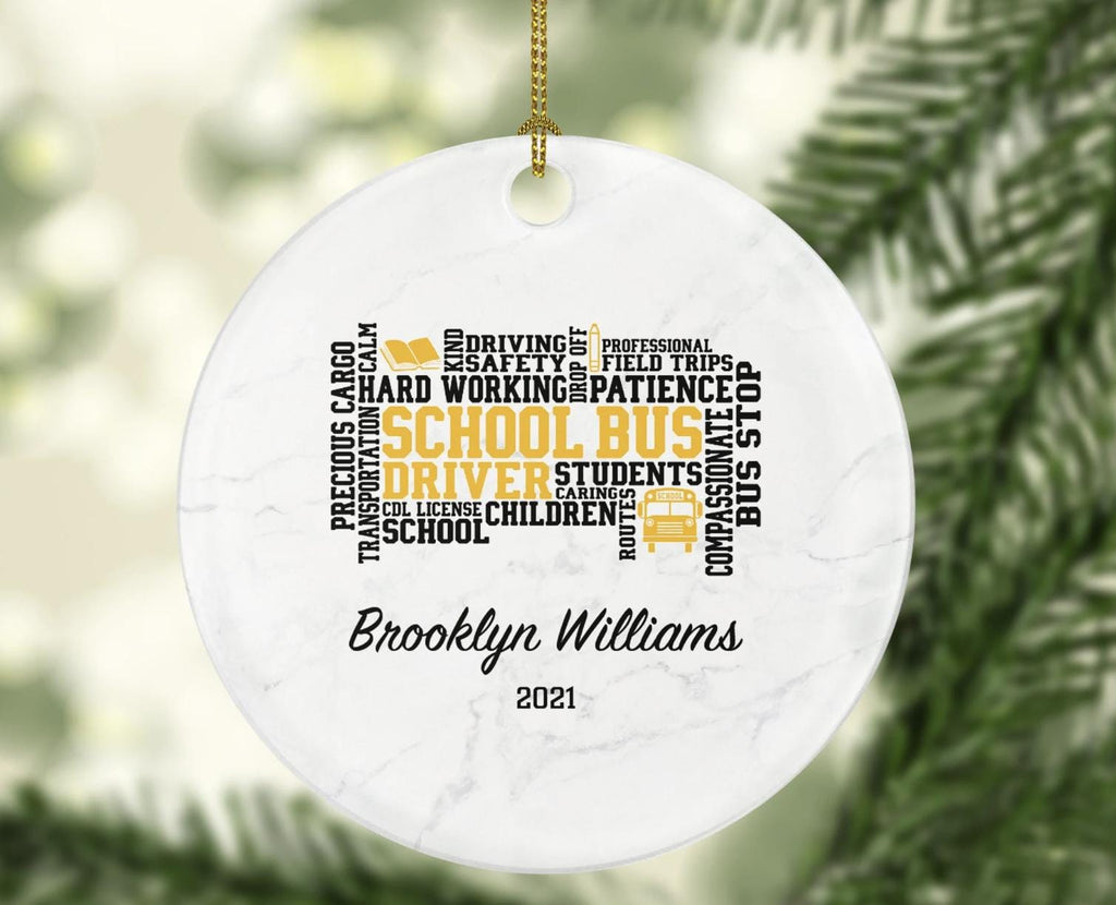 School Bus Driver Christmas Ornament - Personalized Christmas Ornament - Bus Driver Gift