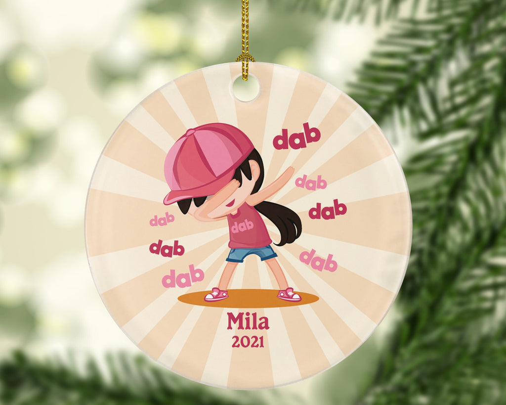 Dabbing Girl Personalized Christmas Ornament / Dabbing Girl Personalized Christmas Ornament / Dabbing Girl / Dabbing Ornament / Dab Ornament