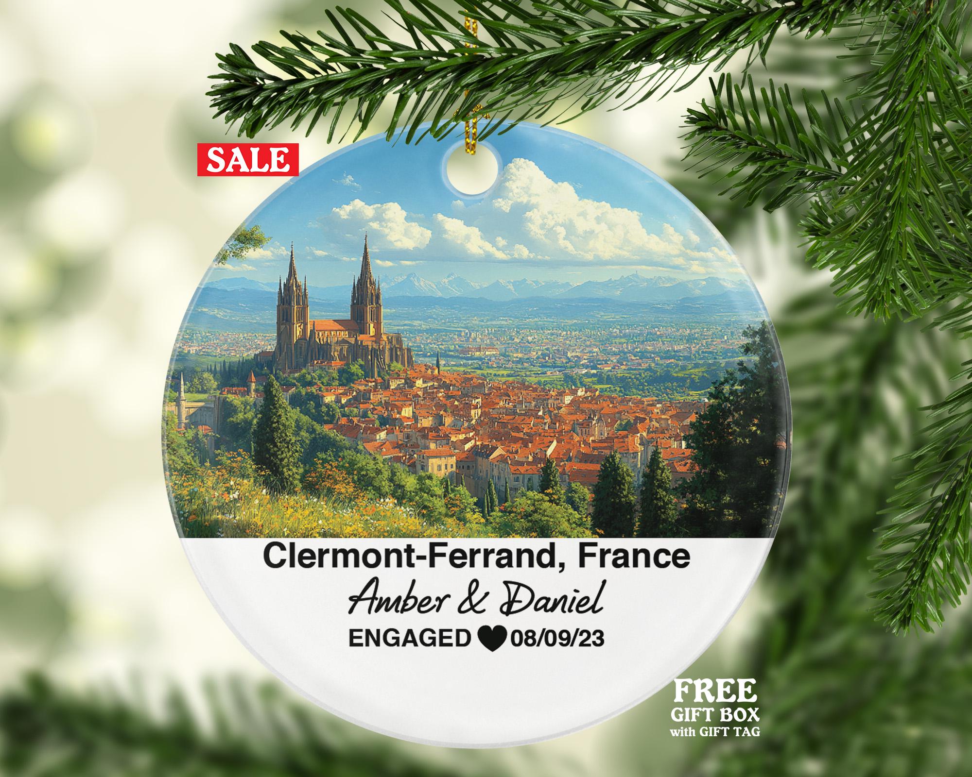 Personalized Champigny-sur-Marne France Christmas Ornament, Marne River, Mr & Mrs Wedding, Engagement, or Honeymoon Keepsake for Couples
