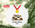 Checkers Player Christmas Custom Ornament, Enthusiast, Board Games Personalized