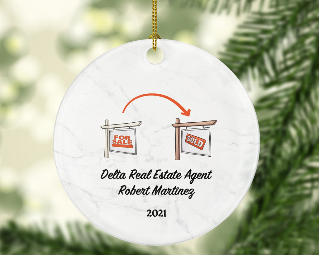 Realtor Real Estate Agent Personalized Ornament - House Broker Personalized Ornament- New Real Estate Seller Christmas Ornament