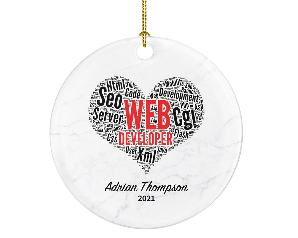 Web Developer Christmas Ornament Personalized - Website Builder Developer Specialist Custom Name Gift