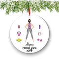 Fitness Christmas Ornament: Custom Female Portrait (Yoga, Pilates)