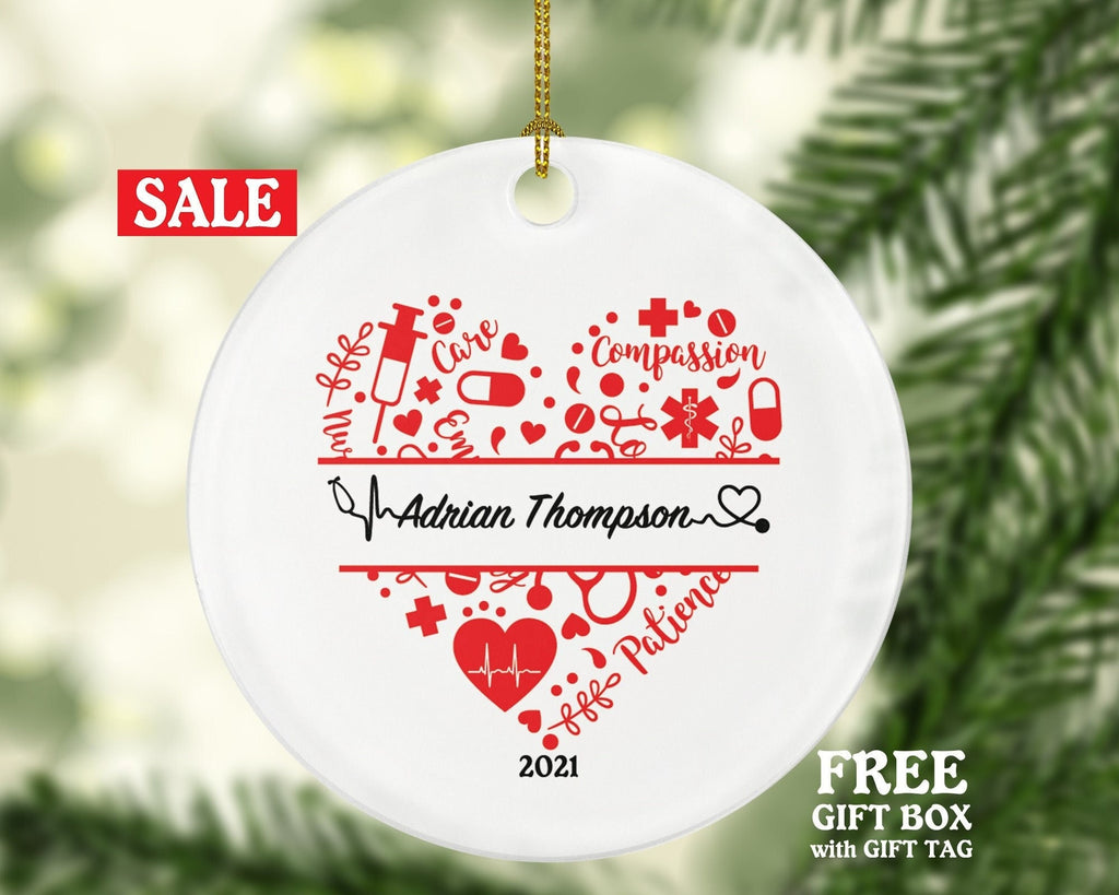 Personalized Medical Doctor Christmas Ornament Health Worker Gift from Patient for Nurse Physician Physical Therapist Practitioner MD RN PT