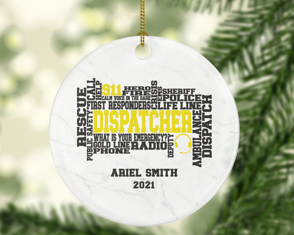 911 Dispatcher/Operator Christmas Ornament Personalized - Custom Name Year Holiday Gift