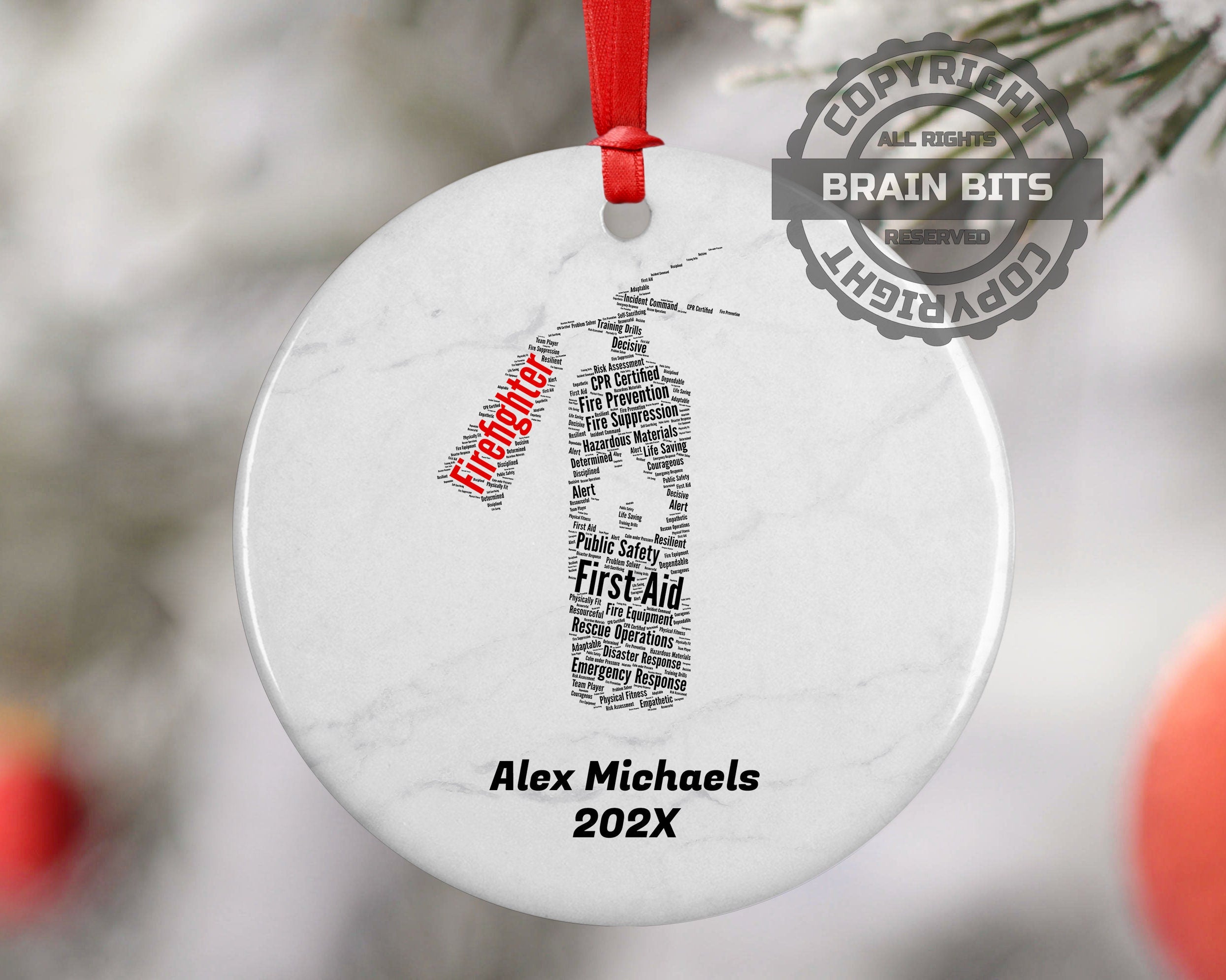 Firefighter Personalized Christmas Ornament