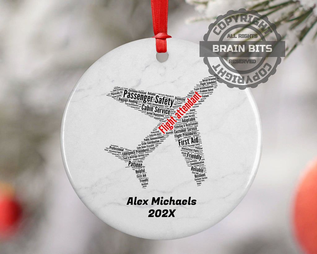 Flight Attendant Personalized Christmas Ornament