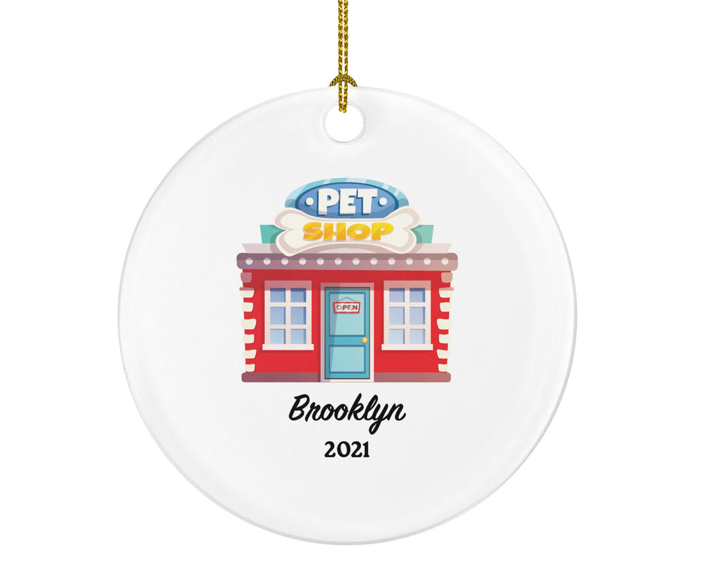 Pet Shop Owner or Worker Christmas Ornament Personalized, Custom Pet Shop Gift for Holiday, Gift for Pet Shop