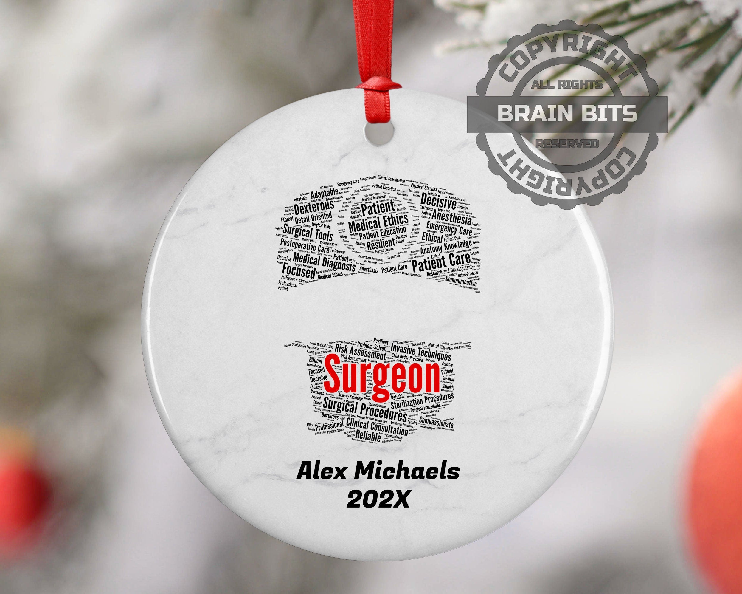 Surgeon Personalized Christmas Ornament