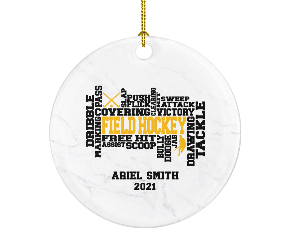 Field Hockey Personalized Christmas Ornament Personalized - for your Hockey Player - Hockey Player Team Gift with Name and Year