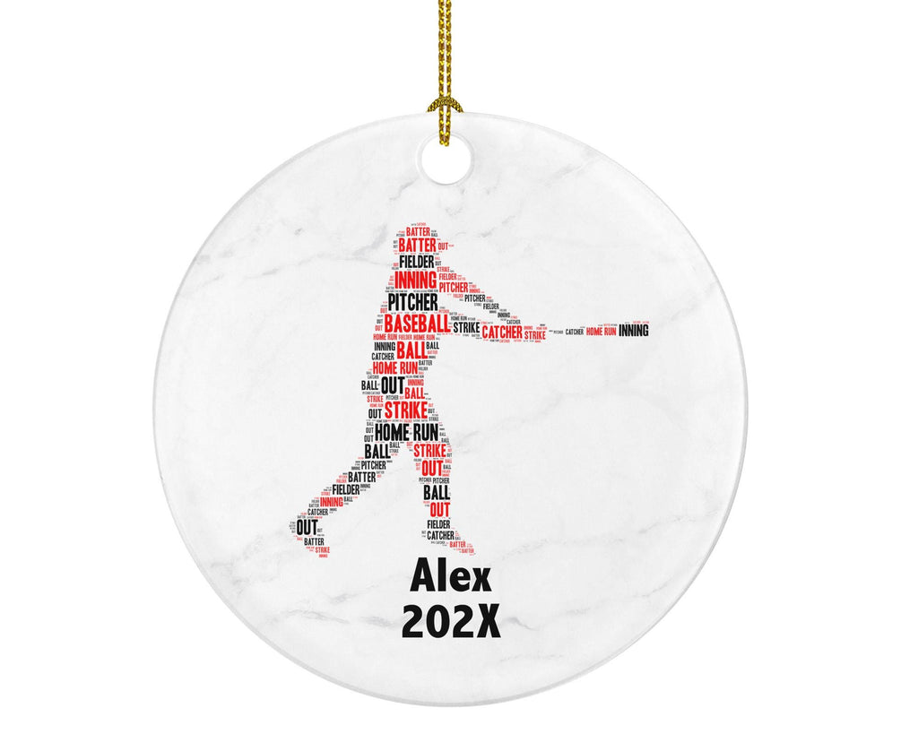 Personalized Baseball Christmas Ornament – Custom Sports Gift – Batter and Pitcher Ornament – Baseball Player Holiday Keepsake