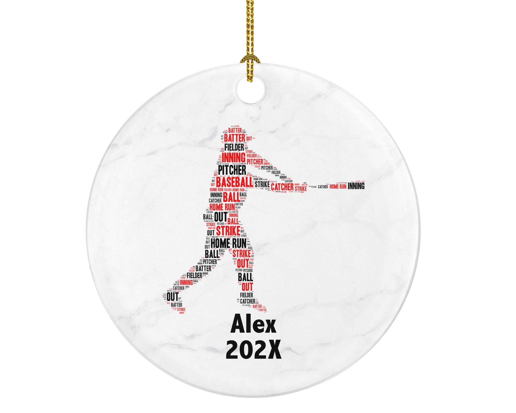 Personalized Baseball Christmas Ornament – Custom Sports Gift – Batter and Pitcher Ornament – Baseball Player Holiday Keepsake