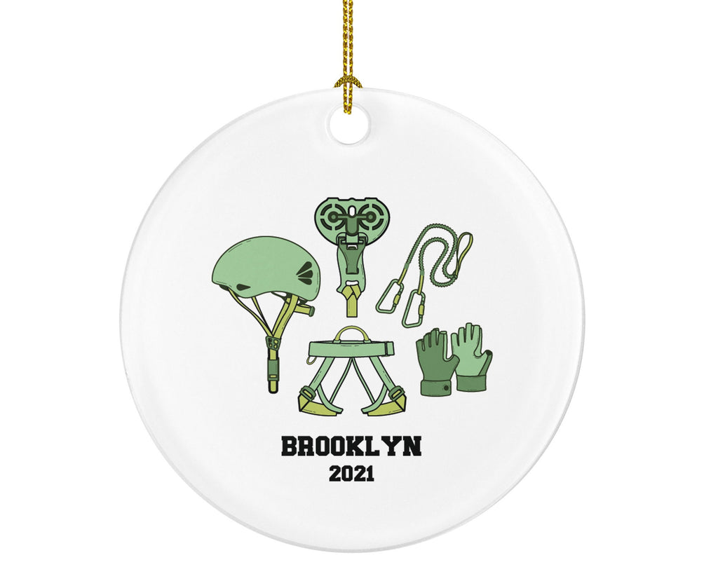 Zip Line Christmas Ornament Personalized, Rope Sliding Zip liner Zipliner Ziplining Outdoor Zipline Instructor Rope Adventure Park