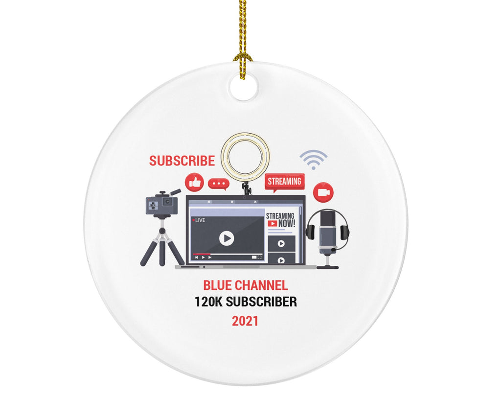 Social Media Influencer Video Creator Christmas Personalized Ornament Friends Followers Vlog Vlogger Blogger