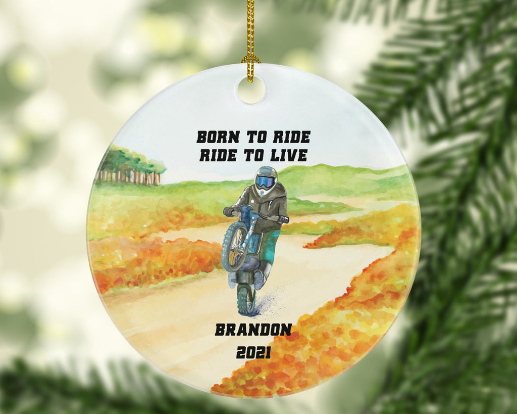 Dirt Bike Rider Christmas Ornament, Motorcycle Racer Ornament, Motocross Racing Personalized Gift