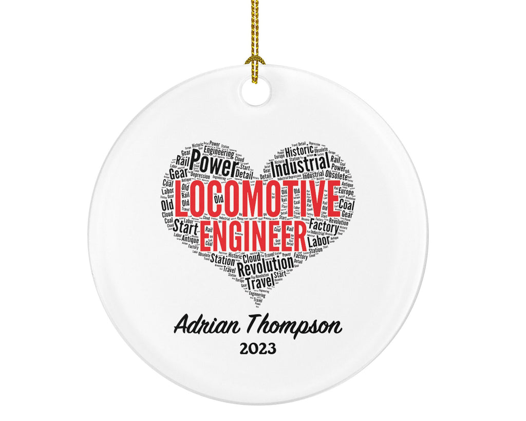 Locomotive Engineer Christmas Ornament Personalized, Custom Gift