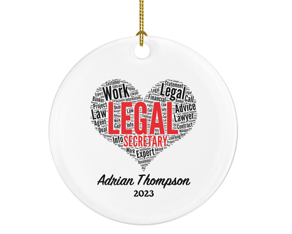 Legal Secretary Christmas Ornament Personalized - Custom Secretary Gift