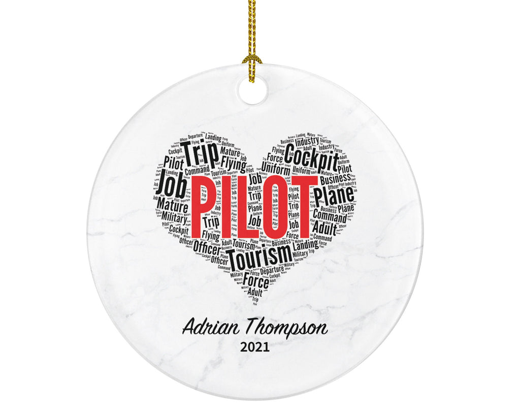 Airport Pilot Christmas Ornament Personalized - Custom Gift For Pilot
