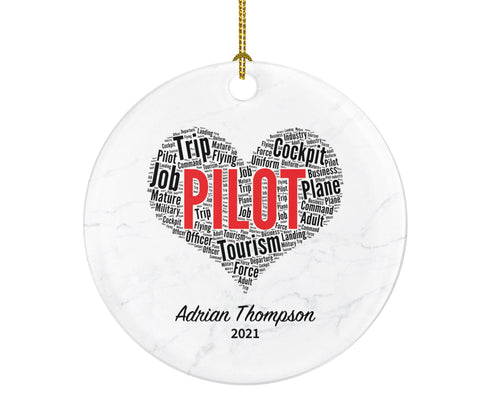Airport Pilot Christmas Ornament Personalized - Custom Gift For Pilot