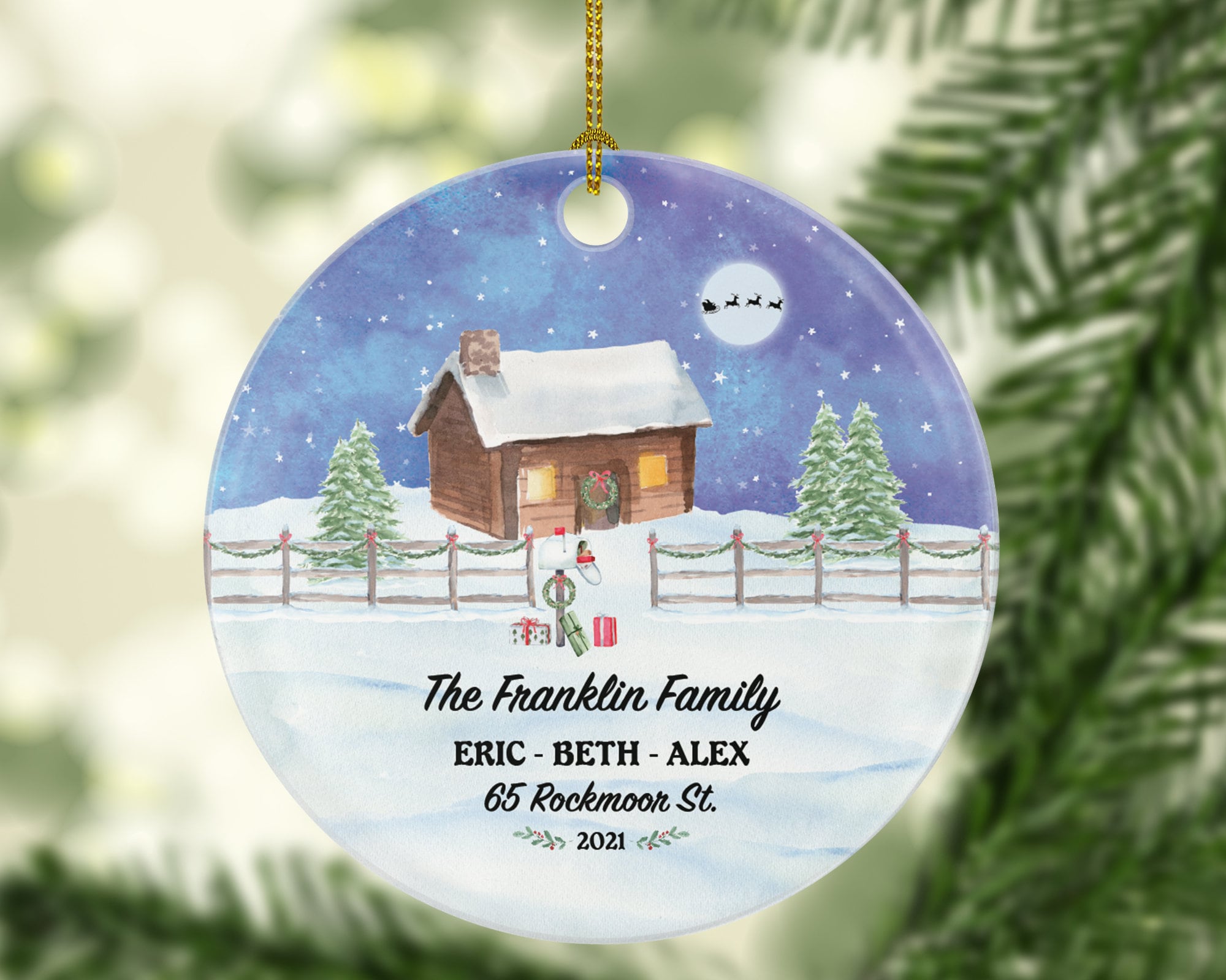 Personalized 1st Christmas in Our New Home Ornament Housewarming Wedding House Homeowner Property Casa Villa Mansion Buyer Owner Broker