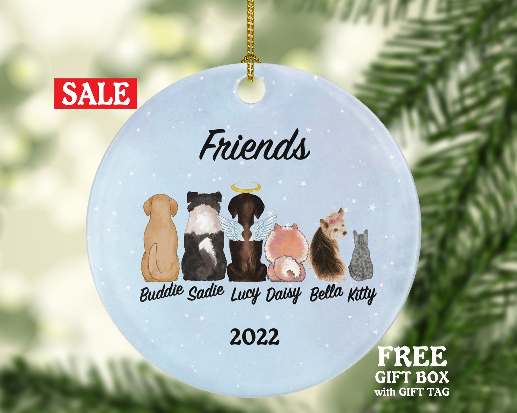Dog Cat Pet Personalized Christmas Ornament Custom Lover Owner Gift Fur Holiday Ornament Rescue Rabbit Horse Pig Bird Cow Otter Hamster