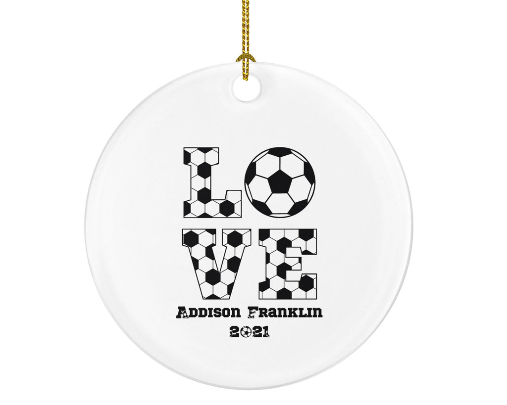 Soccer Love Christmas Ornament Personalized - Goal Keeper Saver Coach Team Player Gift Gamer Sports Match Senior Custom Ball Cup Champion