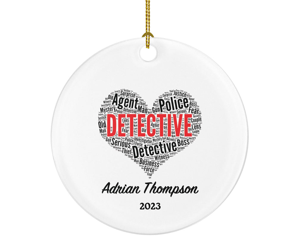 Detective Christmas Ornament Personalized - Criminal Investigation Crime Investigator Team Officers Custom Gift