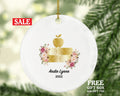 Personalized Teacher Ornament Book Apple Teacher Custom Gift from Student appreciation Mr Mrs School Graduate Graduation Mr. Mrs
