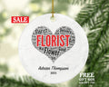 Florist Christmas Ornament Personalized - Florist Flower Custom Gift
