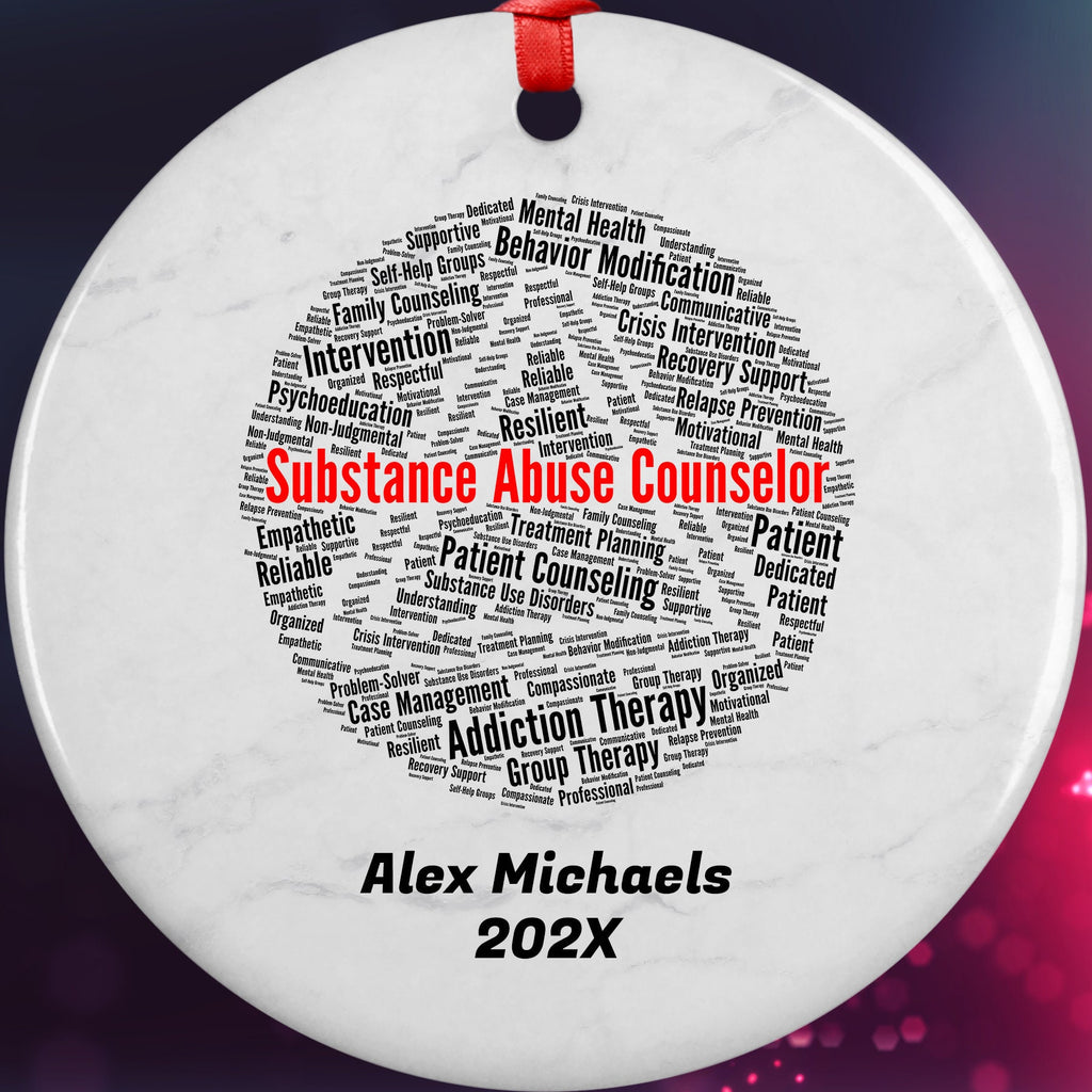 Substance Abuse Counselor Personalized Christmas Ornament