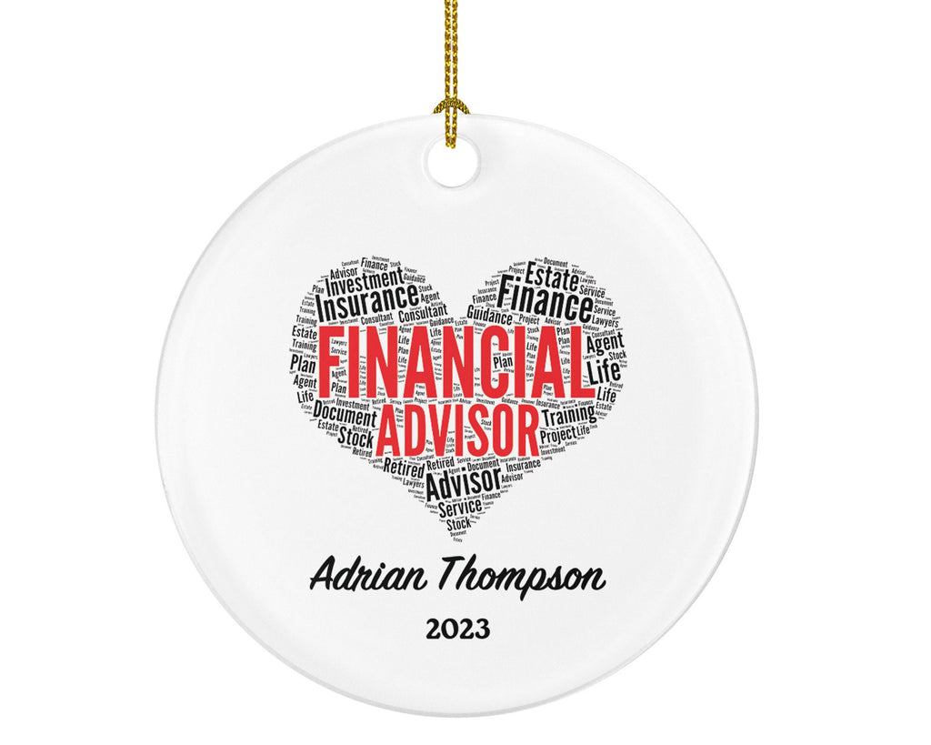 Financial Advisor Christmas Ornament Personalized - Finance Specialist Worker Christmas Gift Custom Name