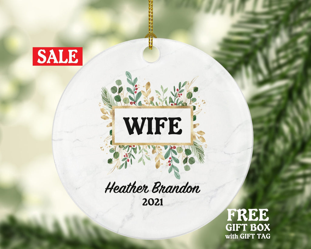 Wife Personalized Christmas Ornament, Best Wife Ever Custom Gift from Husband