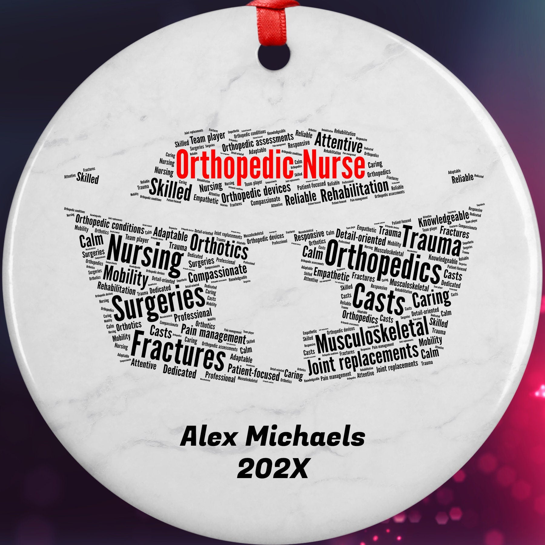 Orthopedic Nurse Personalized Christmas Ornament