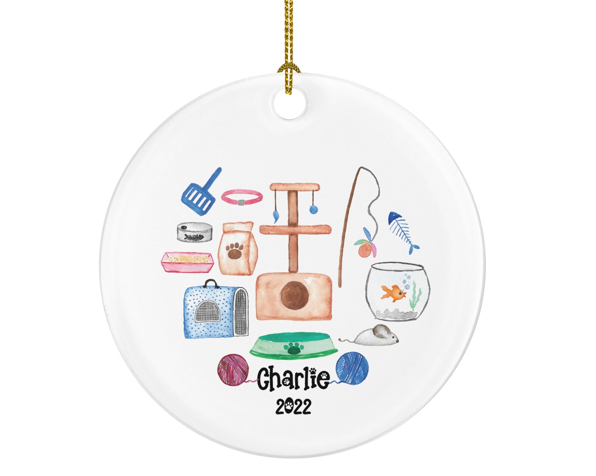 Cat Personalized Christmas Ornament Custom Pet Lover Owner Gift Fur Holiday Ornament Rescue