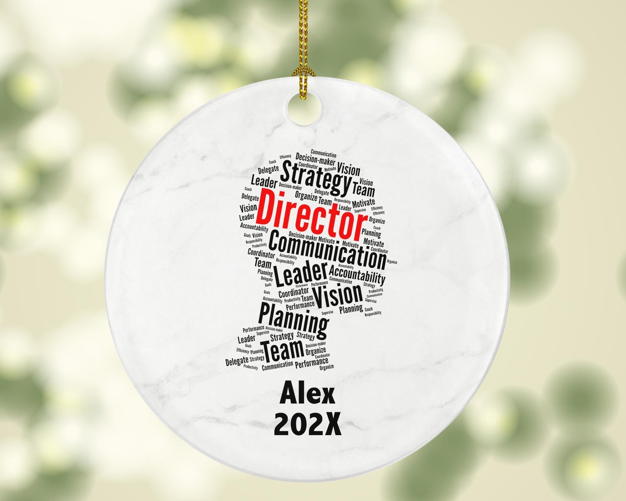 Personalized Director Christmas Ornament – Custom Leadership Gift – Business Executive Ornament – Team Leader Holiday Keepsake