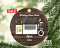Working From Home Christmas Ornament - Personalized Laptop Computer Work Distance Studying Custom Name