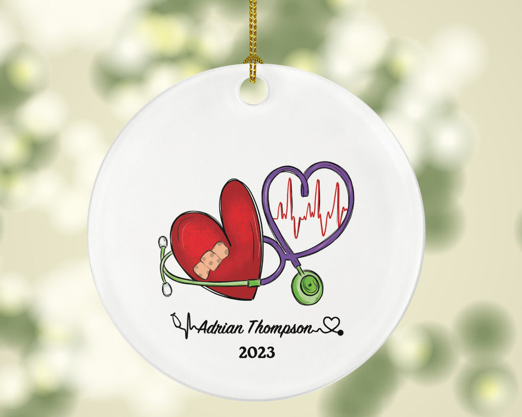 Cardiologist Medical Cardiac Doctor Christmas Ornament Personalized - Health Worker Gift from Patient for Physician Practitioner MD